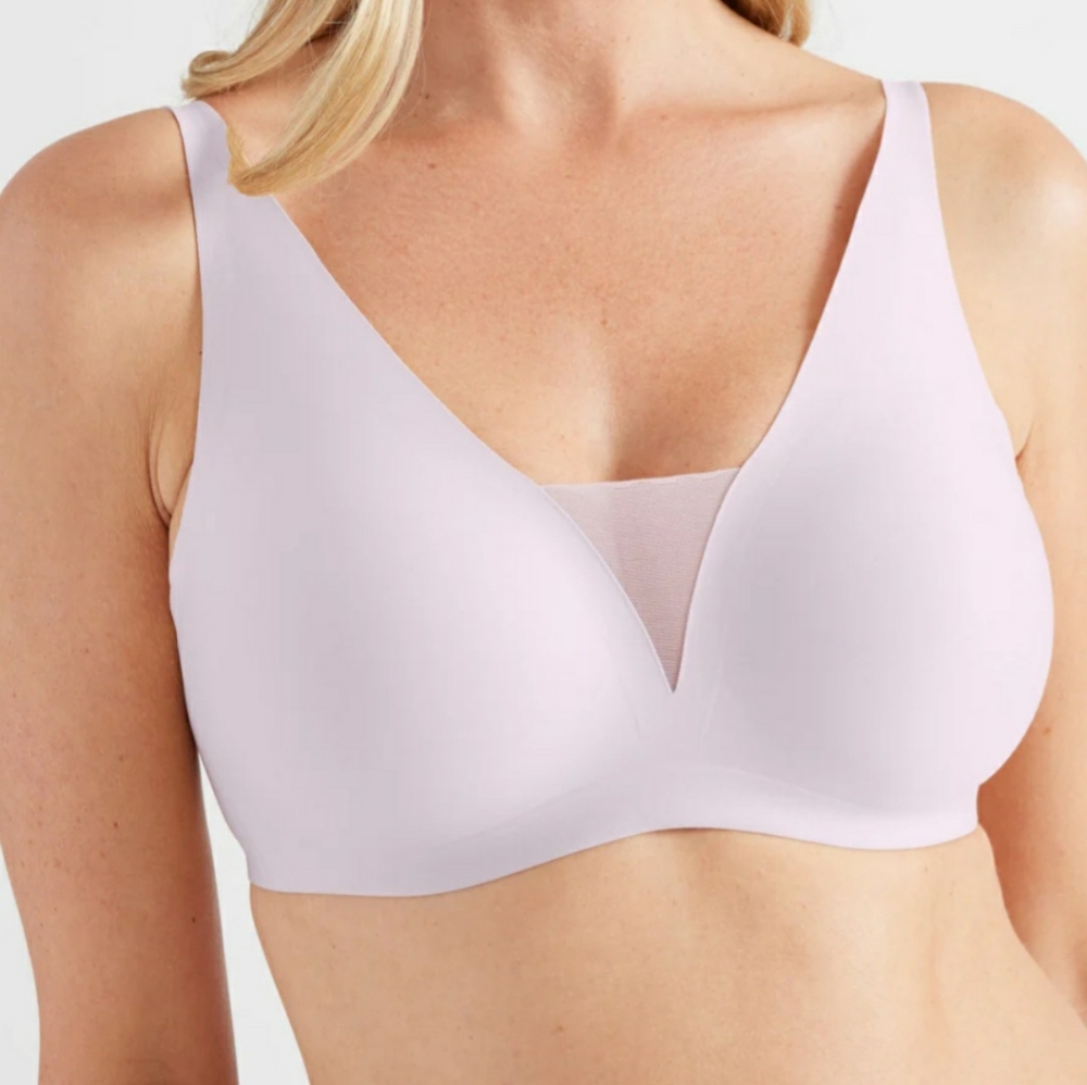 Knix Revolution Shadow Mesh Light Pink Wireless Bra Size XXXL+